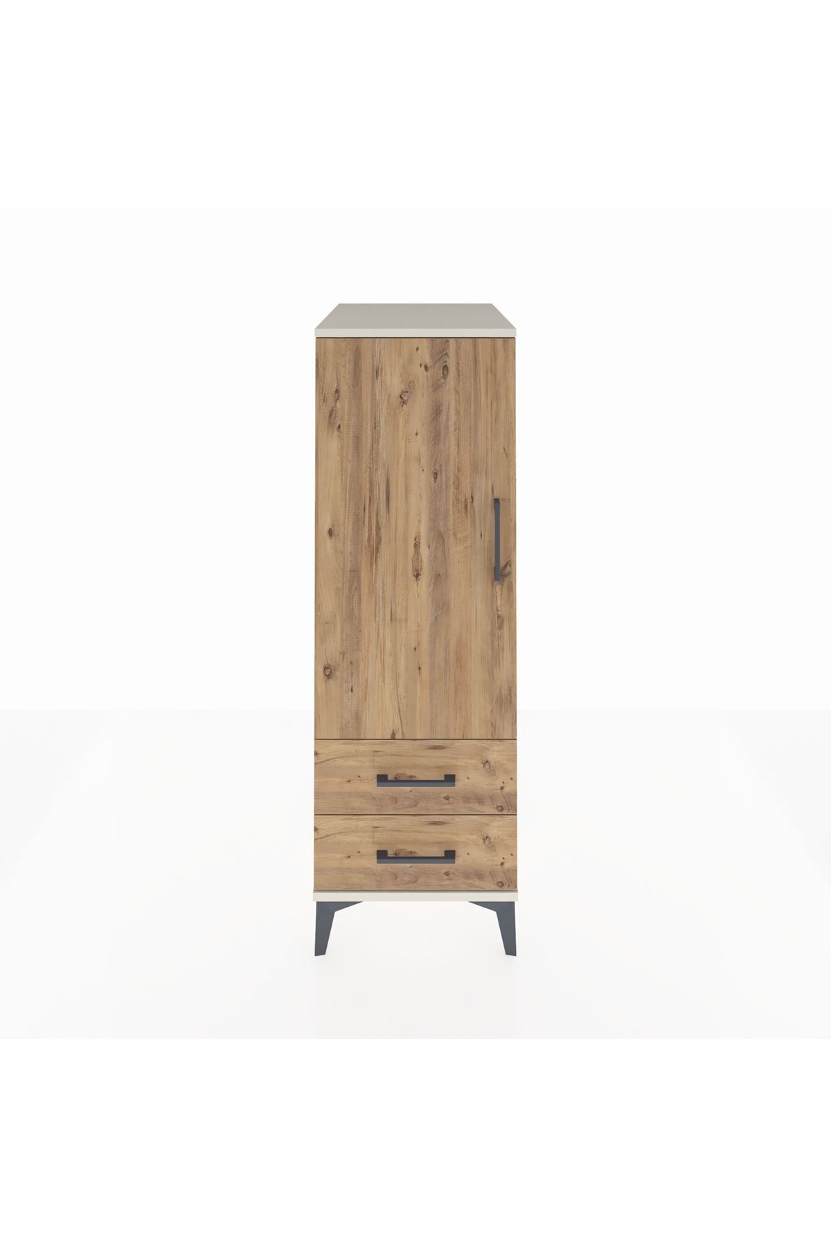 Kronos Dolap 3 Raflı 2 Çekmeceli Tek Kapaklı 44x59x134 Aytaşı-Çam