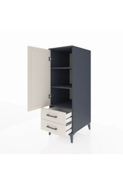 Kronos Dolap 3 Raflı 2 Çekmeceli Tek Kapaklı 44x59x134 Antrasit-Aytaşı