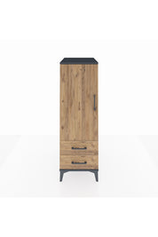 Kronos Dolap 3 Raflı 2 Çekmeceli Tek Kapaklı 44x59x134 Antrasit-Çam