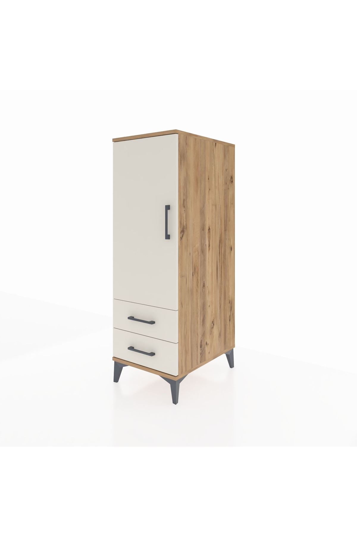 Kronos Dolap 3 Raflı 2 Çekmeceli Tek Kapaklı 44x59x134 Çam-Aytaşı