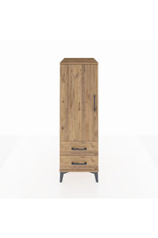 Kronos Dolap 3 Raflı 2 Çekmeceli Tek Kapaklı 44x59x134 Çam-Çam