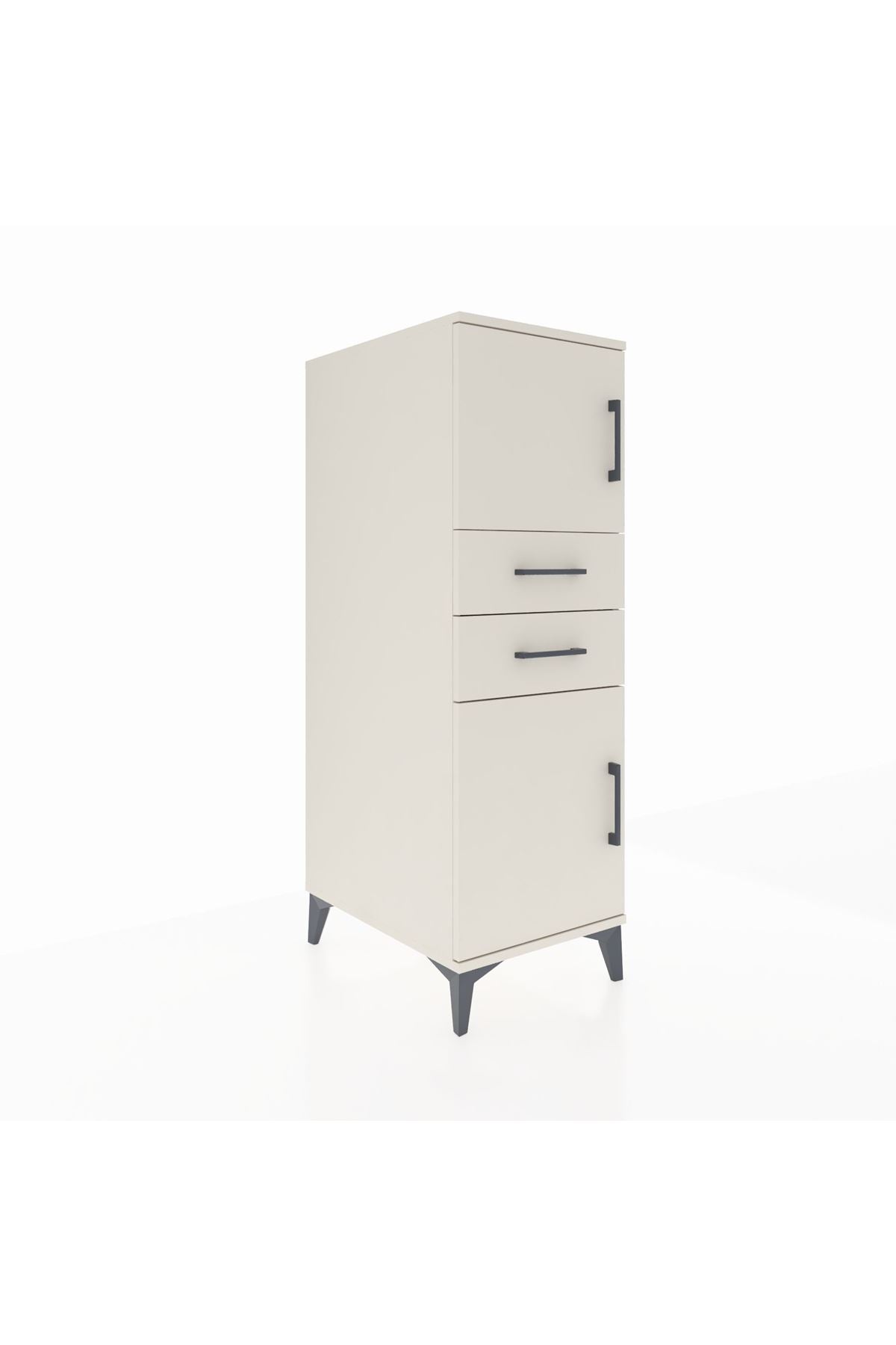 Kronos Dolap Tek Raflı 2 Çekmeceli 2 Kapaklı 44x59x134 Aytaşı-Aytaşı