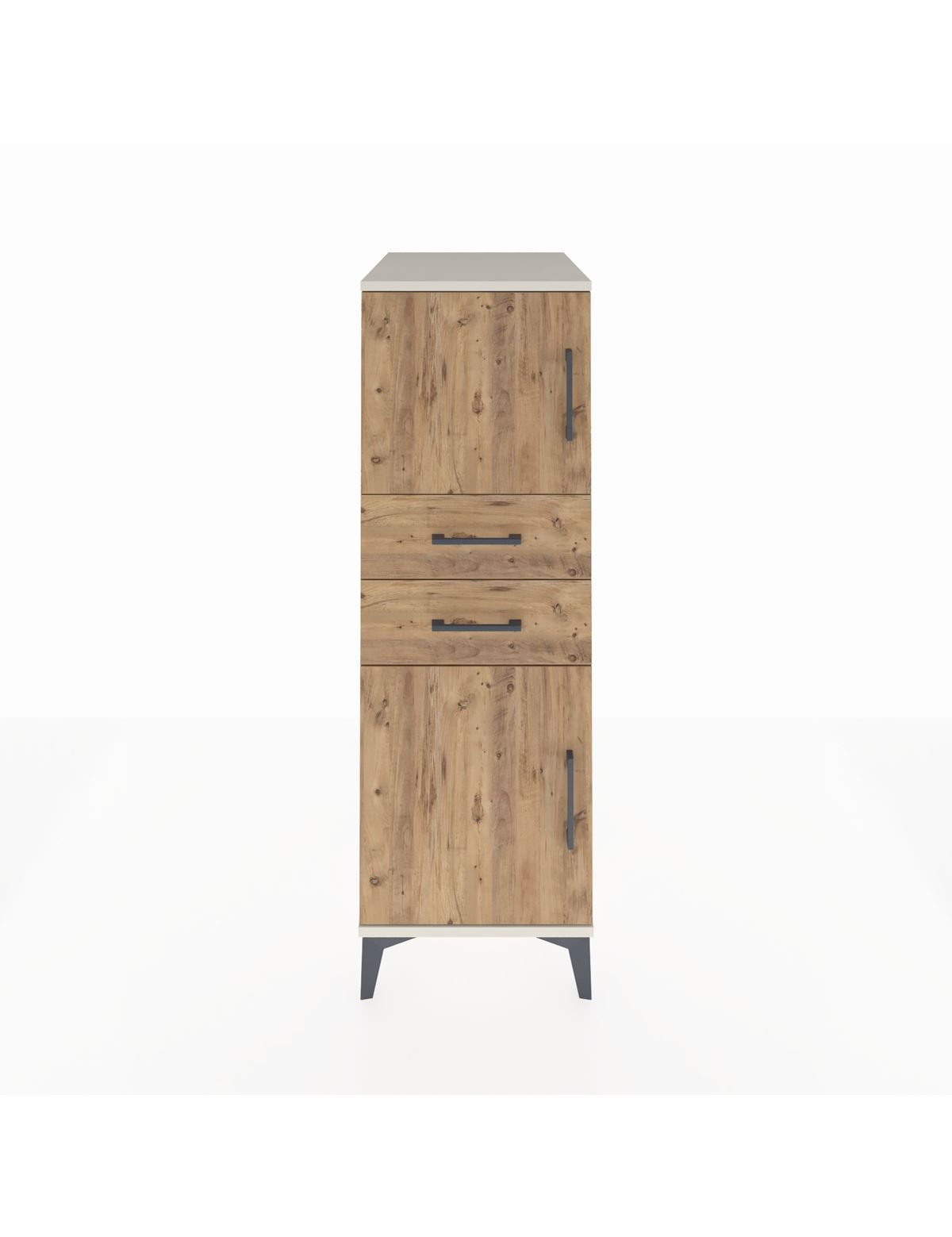 Kronos Dolap Tek Raflı 2 Çekmeceli 2 Kapaklı 44x59x134 Aytaşı-Çam