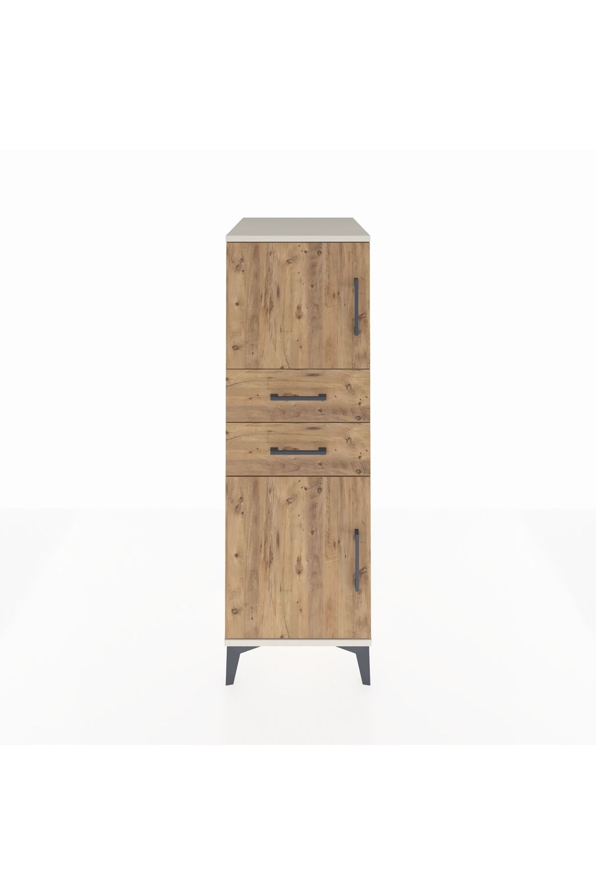 Kronos Dolap Tek Raflı 2 Çekmeceli 2 Kapaklı 44x59x134 Aytaşı-Çam