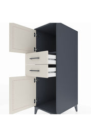 Kronos Dolap Tek Raflı 2 Çekmeceli 2 Kapaklı 44x59x134 Antrasit-Aytaşı