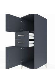 Kronos Dolap Tek Raflı 2 Çekmeceli 2 Kapaklı 44x59x134 Antrasit-Antrasit