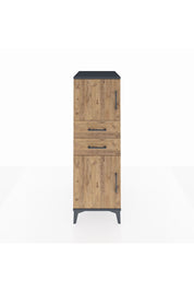 Kronos Dolap Tek Raflı 2 Çekmeceli 2 Kapaklı 44x59x134 Antrasit-Çam