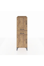 Kronos Dolap Tek Raflı 2 Çekmeceli 2 Kapaklı 44x59x134 Çam-Çam