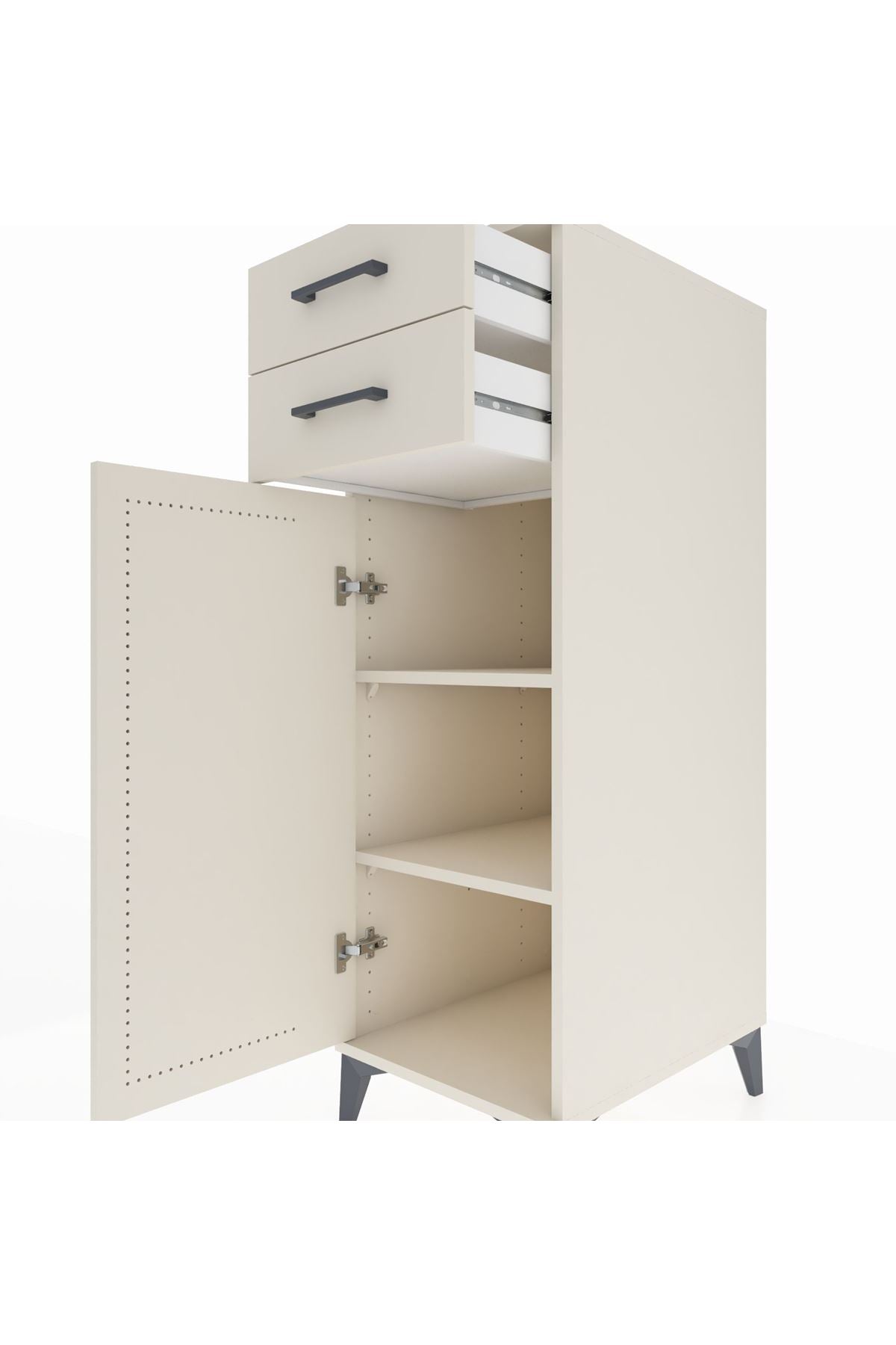 Kronos Dolap 2 Raflı 2 Çekmeceli Tek Kapaklı 44x59x134 - S82M048V1C