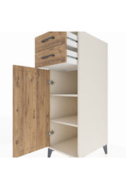 Kronos Dolap 2 Raflı 2 Çekmeceli Tek Kapaklı 44x59x134 Aytaşı-Çam