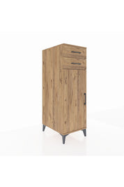Kronos Dolap 2 Raflı 2 Çekmeceli Tek Kapaklı 44x59x134 Çam-Çam