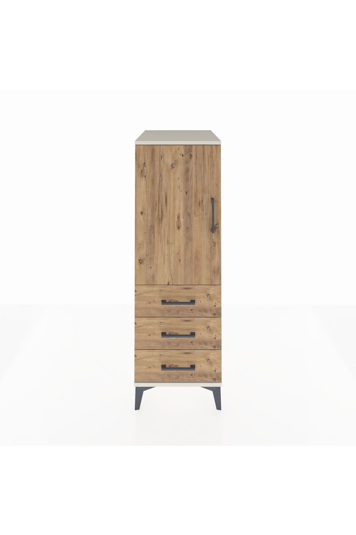 Kronos Dolap 2 Raflı 3 Çekmeceli Tek Kapaklı 44x59x134 Aytaşı-Çam