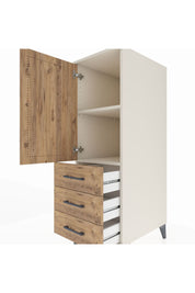 Kronos Dolap 2 Raflı 3 Çekmeceli Tek Kapaklı 44x59x134 Aytaşı-Çam