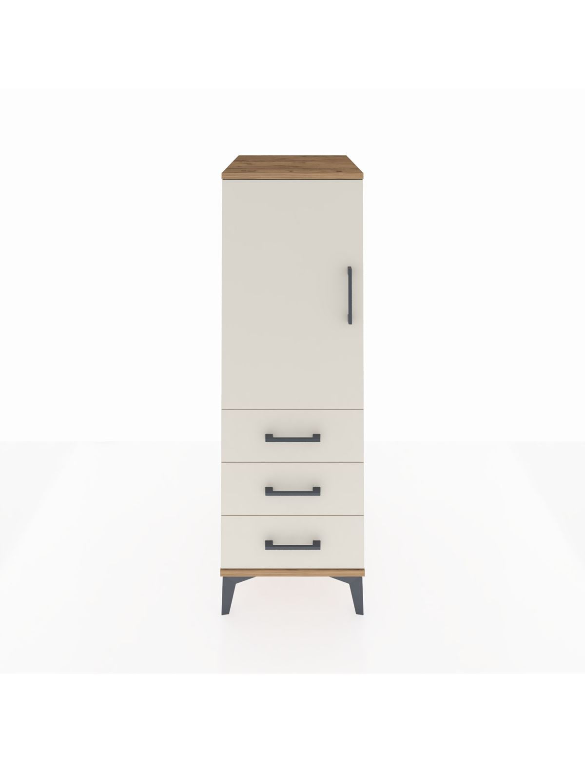 Kronos Dolap 2 Raflı 3 Çekmeceli Tek Kapaklı 44x59x134 Çam-Aytaşı