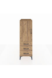 Kronos Dolap 2 Raflı 3 Çekmeceli Tek Kapaklı 44x59x134 Çam-Çam