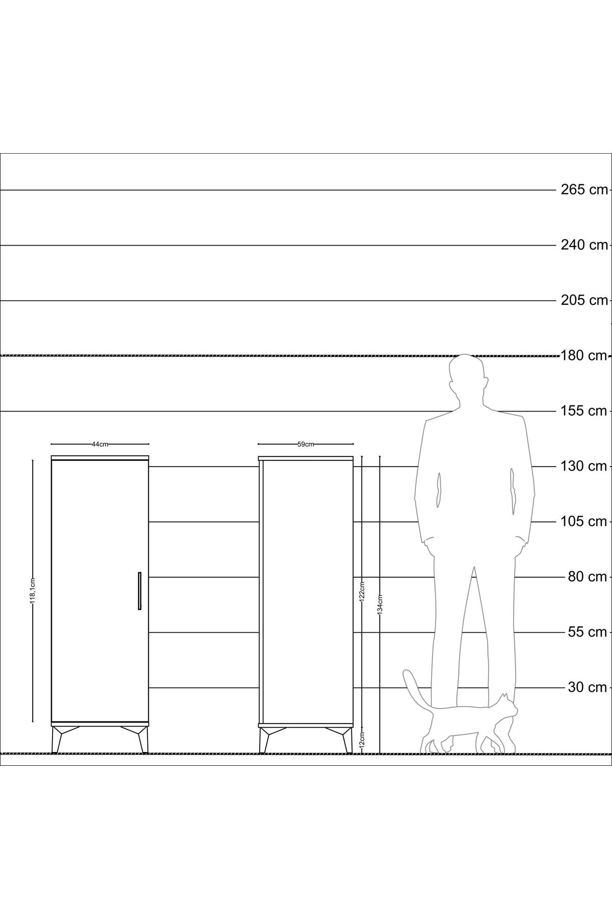 Kronos Dolap 2 Raflı Tek Kapaklı 44x59x134 Aytaşı-Aytaşı