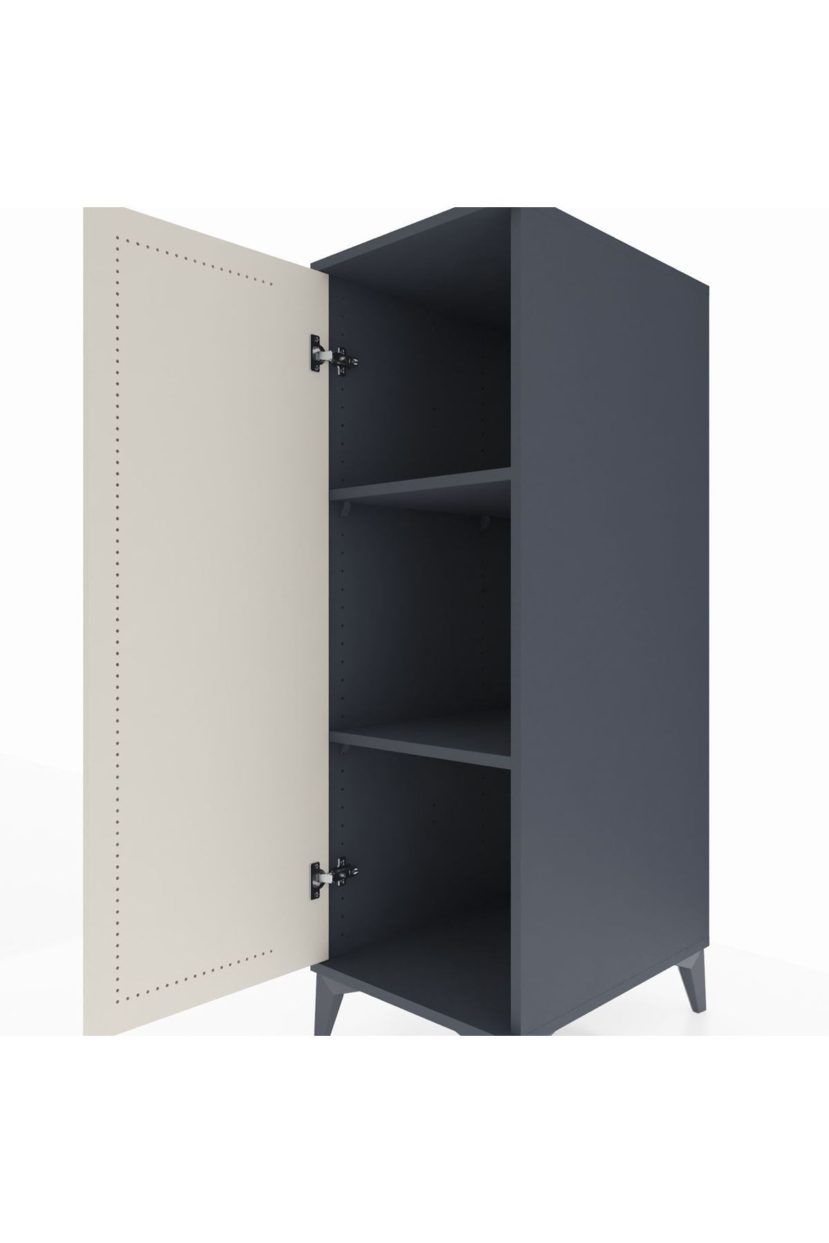 Kronos Dolap 2 Raflı Tek Kapaklı 44x59x134 Antrasit-Aytaşı