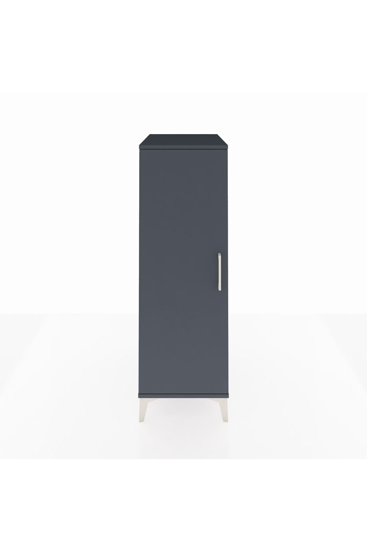 Kronos Dolap 2 Raflı Tek Kapaklı 44x59x134 Antrasit-Antrasit