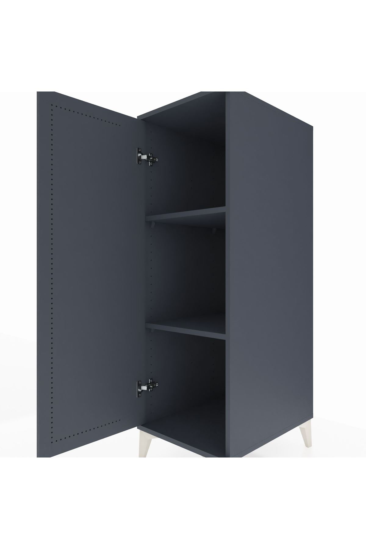 Kronos Dolap 2 Raflı Tek Kapaklı 44x59x134 Antrasit-Antrasit