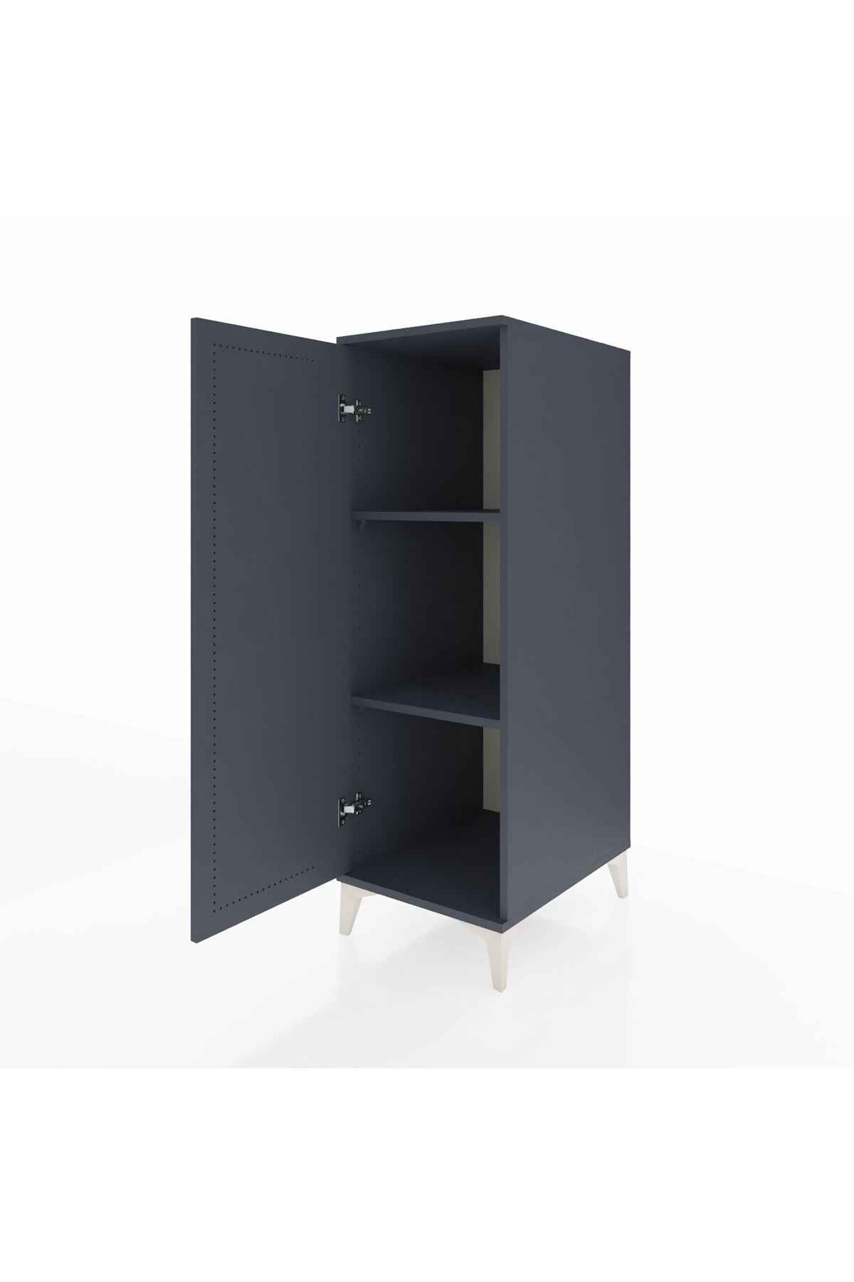 Kronos Dolap 2 Raflı Tek Kapaklı 44x59x134 Antrasit-Antrasit