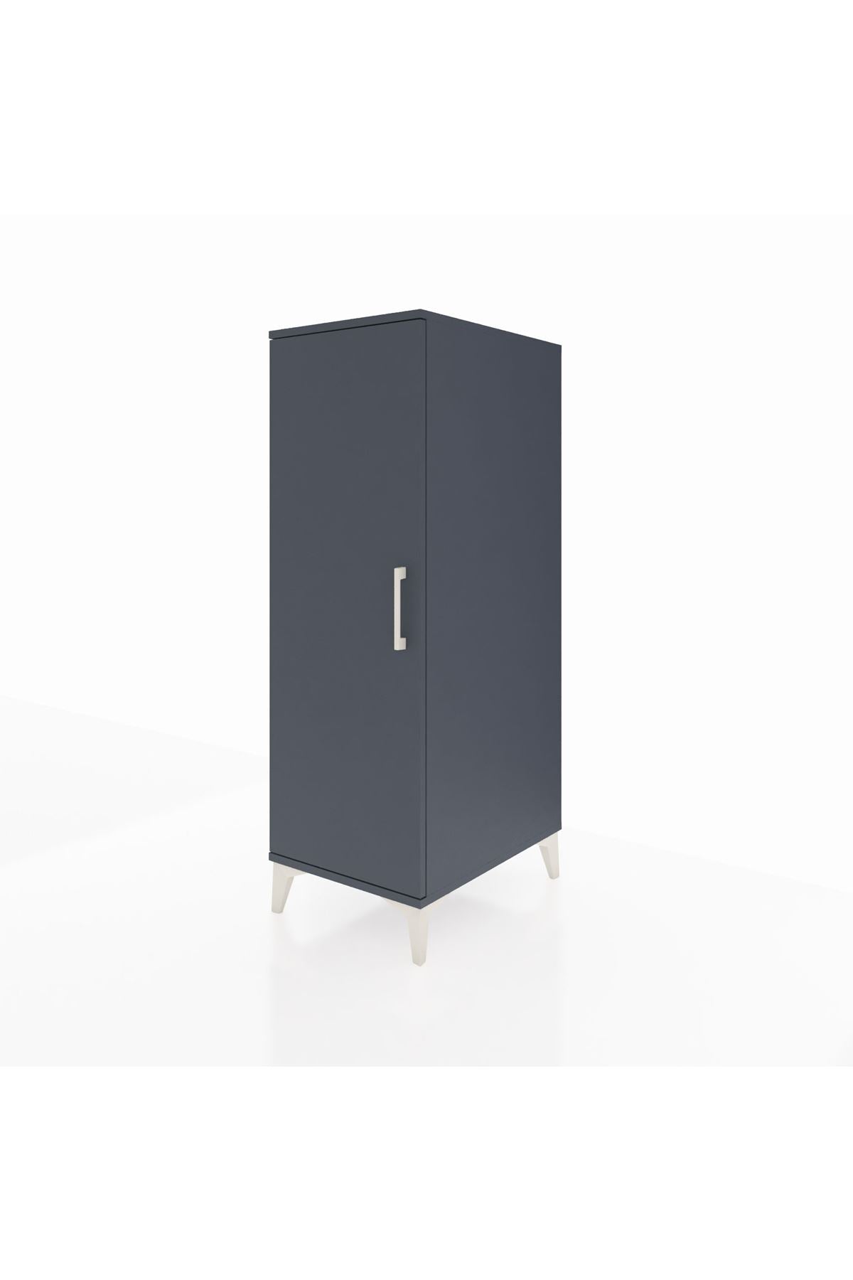 Kronos Dolap 2 Raflı Tek Kapaklı 44x59x134 Antrasit-Antrasit