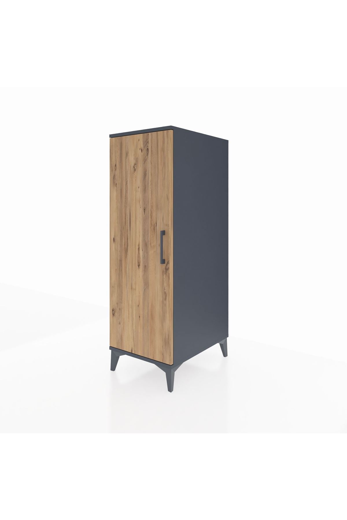 Kronos Dolap 2 Raflı Tek Kapaklı 44x59x134 Antrasit-Çam