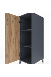 Kronos Dolap 2 Raflı Tek Kapaklı 44x59x134 Antrasit-Çam