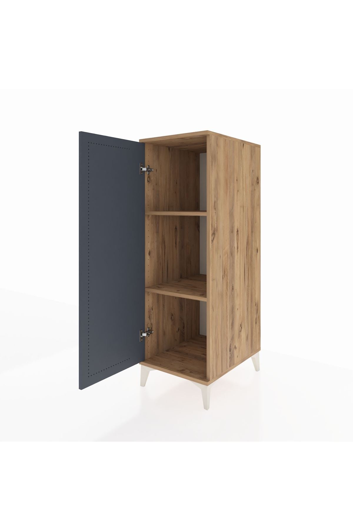 Kronos Dolap 2 Raflı Tek Kapaklı 44x59x134 Çam-Antrasit