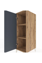 Kronos Dolap 2 Raflı Tek Kapaklı 44x59x134 Çam-Antrasit