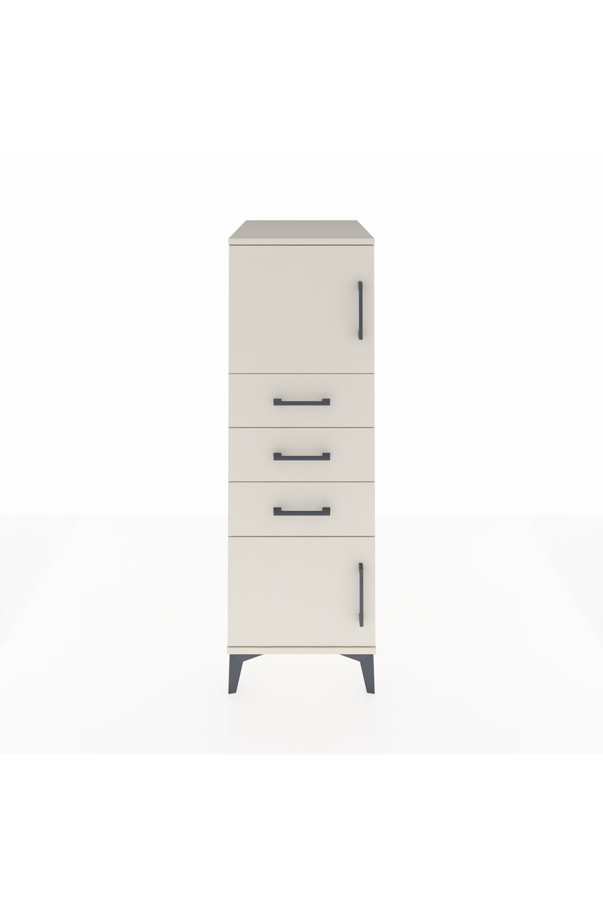 Kronos Dolap Tek Raflı 3 Çekmeceli 2 Kapaklı 44x59x134 Aytaşı-Aytaşı