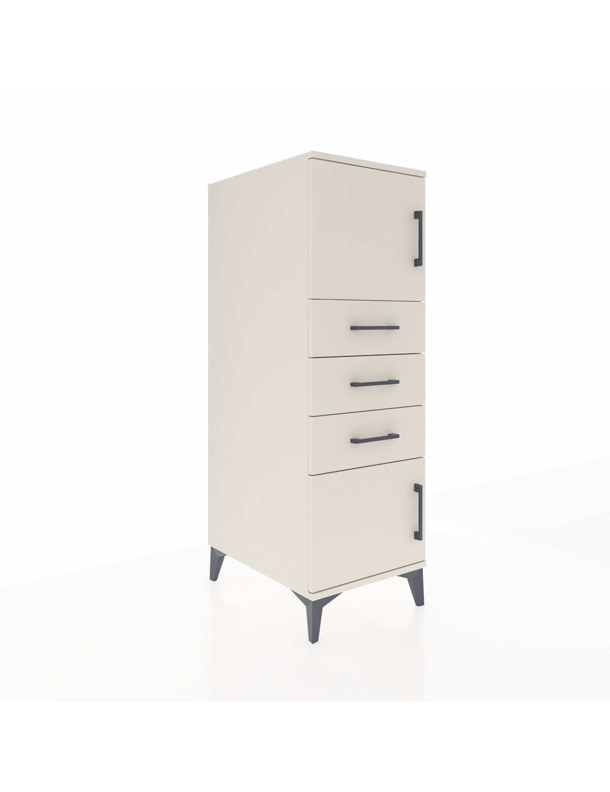 Kronos Dolap Tek Raflı 3 Çekmeceli 2 Kapaklı 44x59x134 Aytaşı-Aytaşı