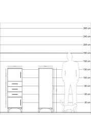 Kronos Dolap Tek Raflı 3 Çekmeceli 2 Kapaklı 44x59x134 Aytaşı-Aytaşı