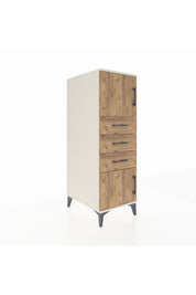 Kronos Dolap Tek Raflı 3 Çekmeceli 2 Kapaklı 44x59x134 Aytaşı-Çam