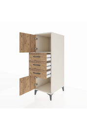 Kronos Dolap Tek Raflı 3 Çekmeceli 2 Kapaklı 44x59x134 Aytaşı-Çam