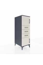 Kronos Dolap Tek Raflı 3 Çekmeceli 2 Kapaklı 44x59x134 Antrasit-Aytaşı