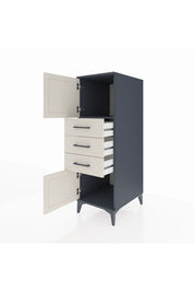 Kronos Dolap Tek Raflı 3 Çekmeceli 2 Kapaklı 44x59x134 Antrasit-Aytaşı