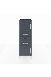Kronos Dolap Tek Raflı 3 Çekmeceli 2 Kapaklı 44x59x134 Antrasit-Antrasit