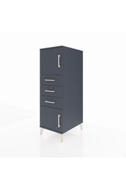 Kronos Dolap Tek Raflı 3 Çekmeceli 2 Kapaklı 44x59x134 Antrasit-Antrasit