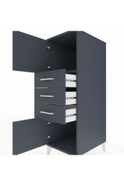 Kronos Dolap Tek Raflı 3 Çekmeceli 2 Kapaklı 44x59x134 Antrasit-Antrasit