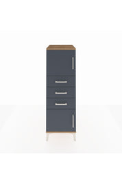 Kronos Dolap Tek Raflı 3 Çekmeceli 2 Kapaklı 44x59x134 Çam-Antrasit