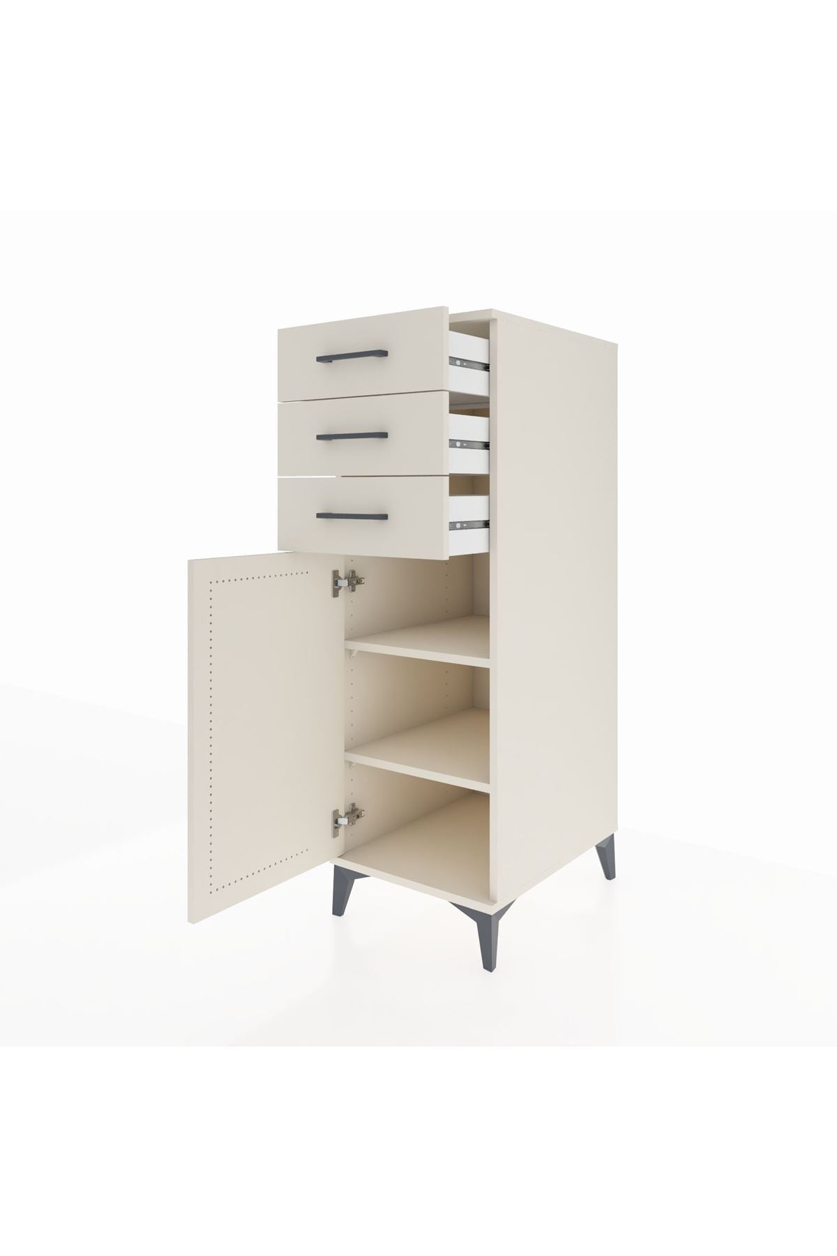 Kronos Dolap 2 Raflı 3 Çekmeceli Tek Kapaklı 44x59x134 Aytaşı-Aytaşı