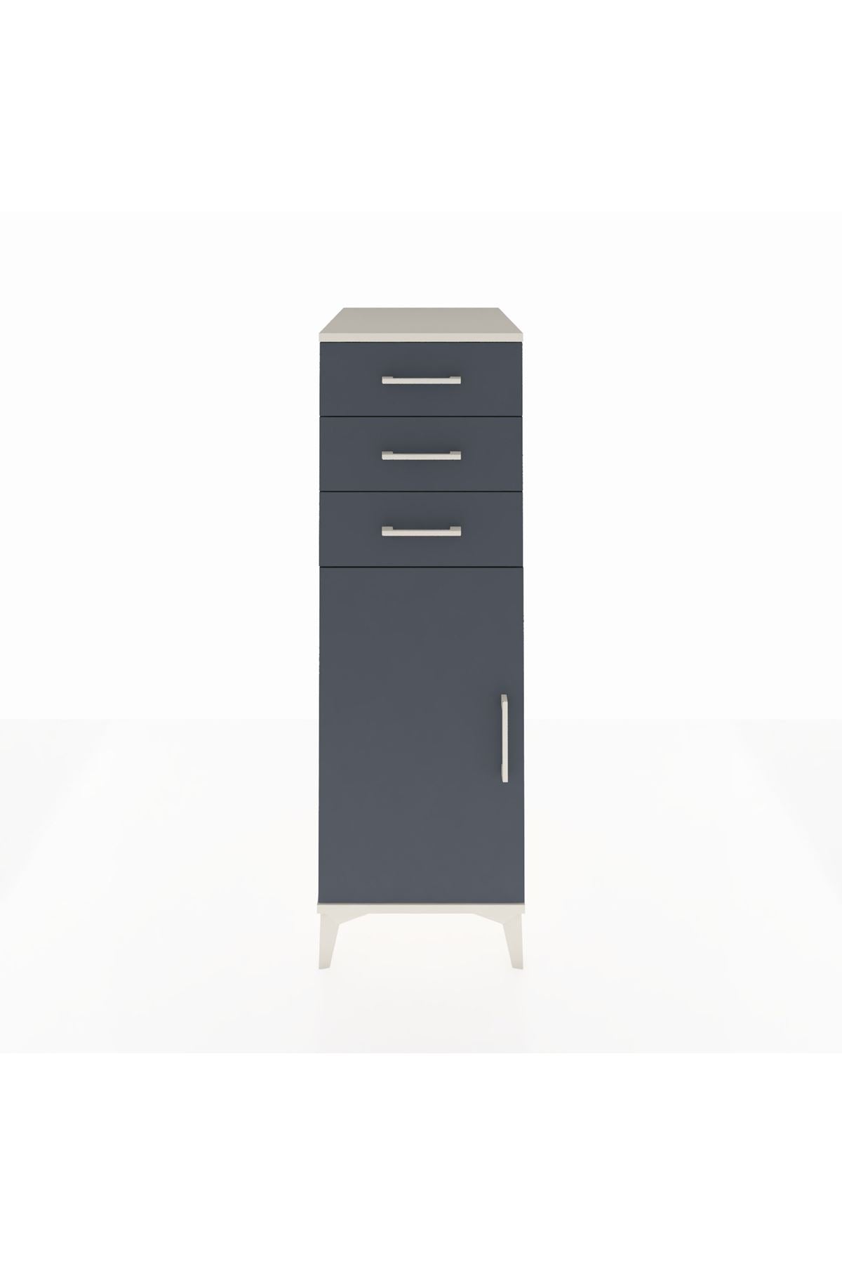 Kronos Dolap 2 Raflı 3 Çekmeceli Tek Kapaklı 44x59x134 Aytaşı-Antrasit