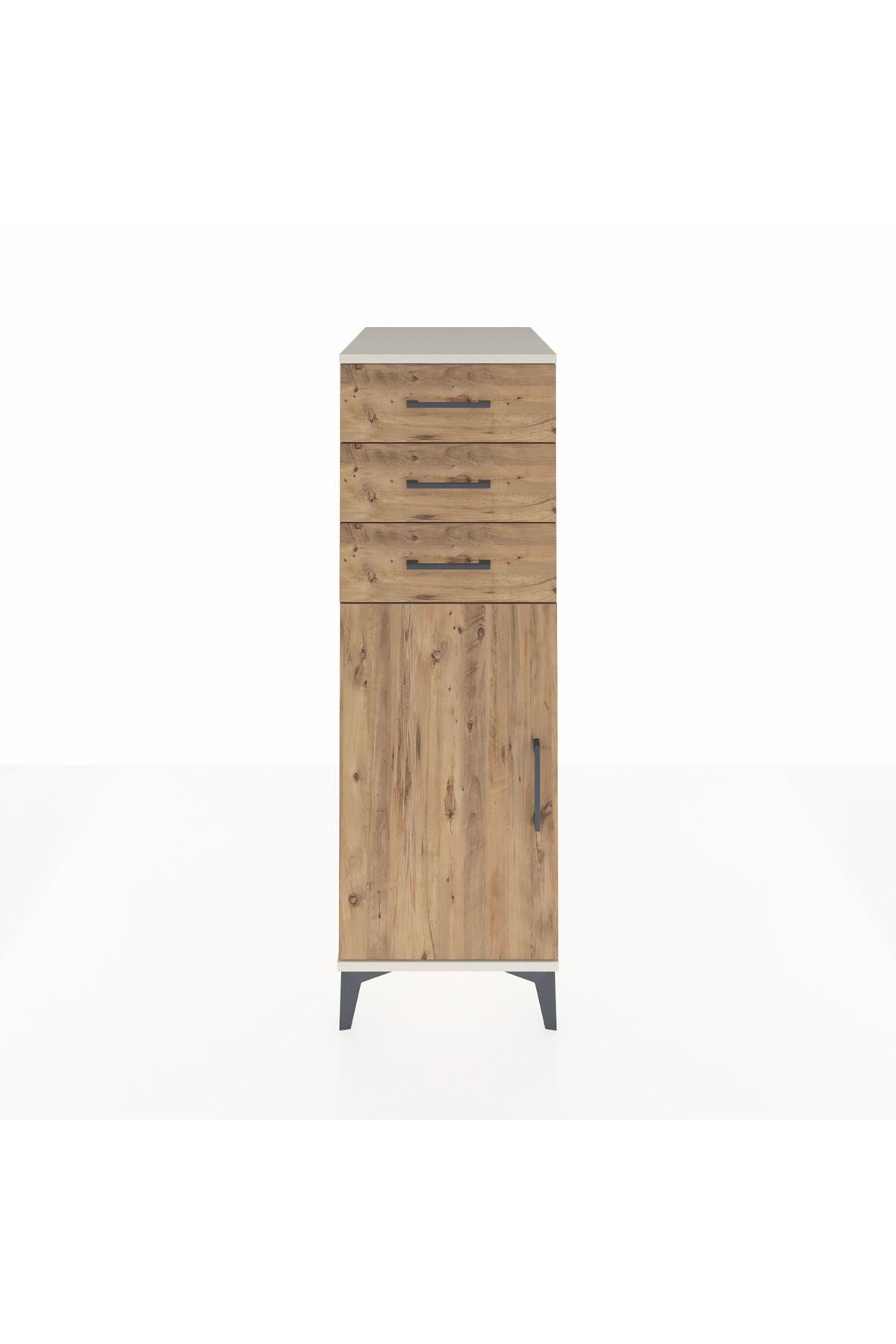 Kronos Dolap 2 Raflı 3 Çekmeceli Tek Kapaklı 44x59x134 Aytaşı-Çam