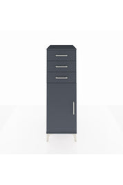 Kronos Dolap 2 Raflı 3 Çekmeceli Tek Kapaklı 44x59x134 Antrasit-Antrasit