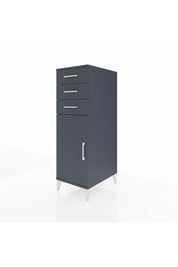 Kronos Dolap 2 Raflı 3 Çekmeceli Tek Kapaklı 44x59x134 Antrasit-Antrasit