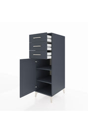 Kronos Dolap 2 Raflı 3 Çekmeceli Tek Kapaklı 44x59x134 Antrasit-Antrasit