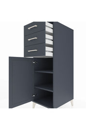 Kronos Dolap 2 Raflı 3 Çekmeceli Tek Kapaklı 44x59x134 Antrasit-Antrasit