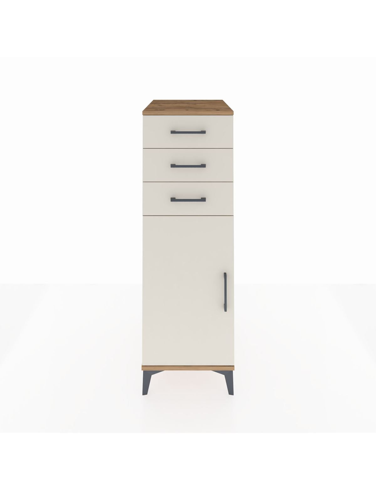 Kronos Dolap 2 Raflı 3 Çekmeceli Tek Kapaklı 44x59x134 Çam-Aytaşı