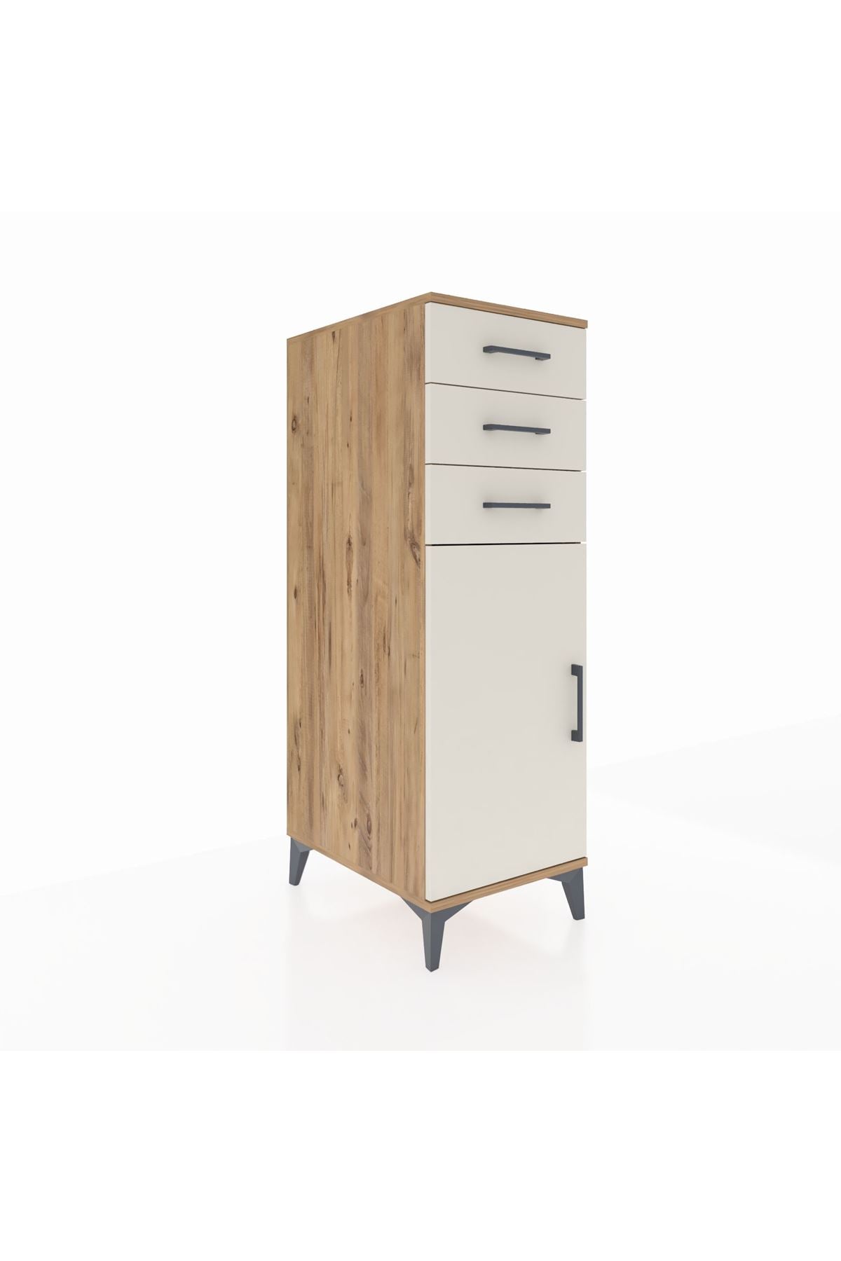 Kronos Dolap 2 Raflı 3 Çekmeceli Tek Kapaklı 44x59x134 Çam-Aytaşı