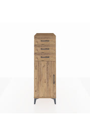 Kronos Dolap 2 Raflı 3 Çekmeceli Tek Kapaklı 44x59x134 Çam-Çam